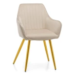 Krzesło Pati Beżowe Złote Nogi