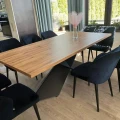 Stół Pająk Loft X z drewnianym blatem i czarną metalową podstawą – AP MEBLE HOME
